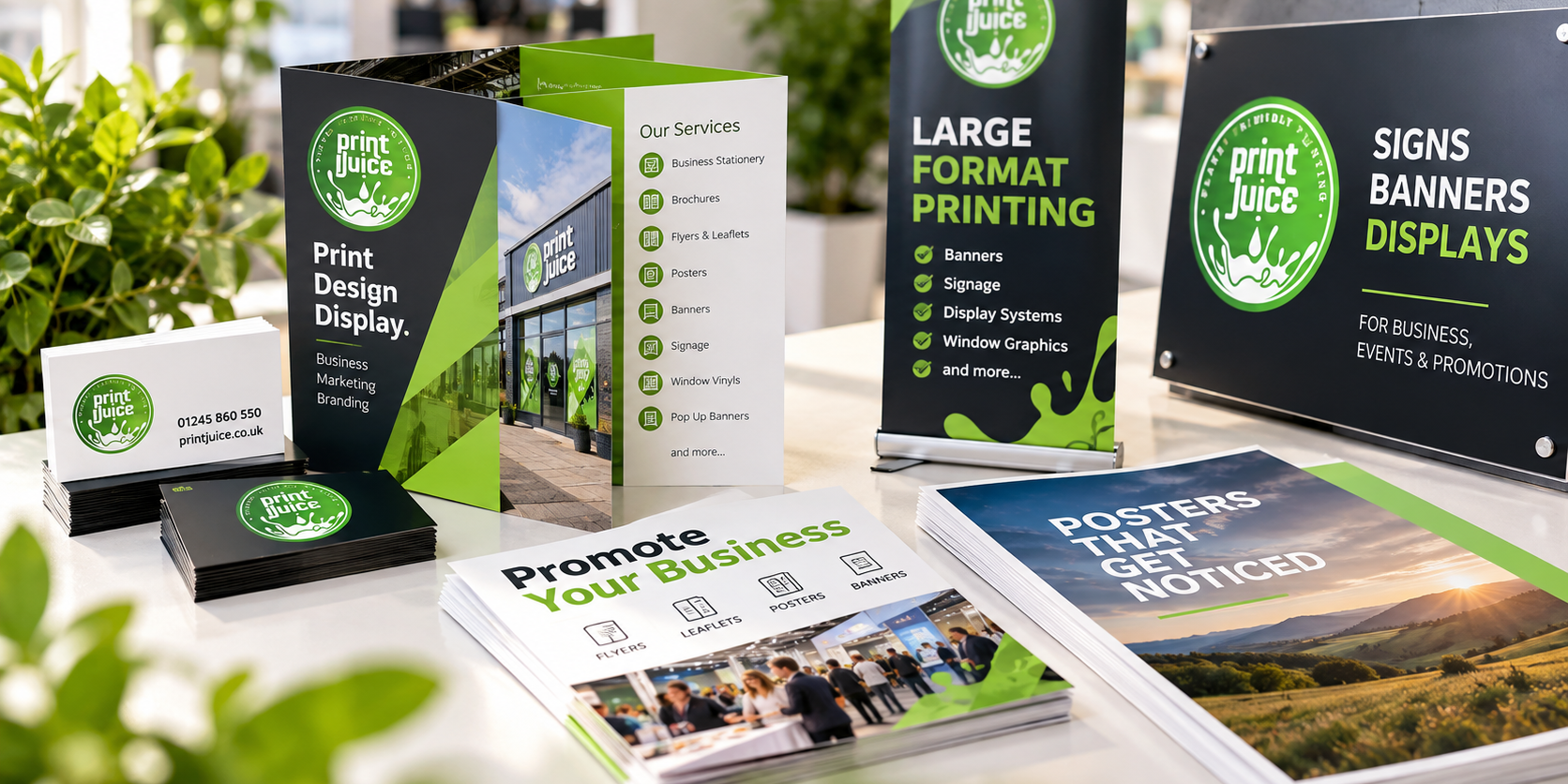 Business printing including brochures, flyers, business cards, banners and signage Business printing including brochures, flyers, business cards, banners and signage